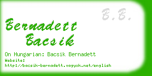 bernadett bacsik business card